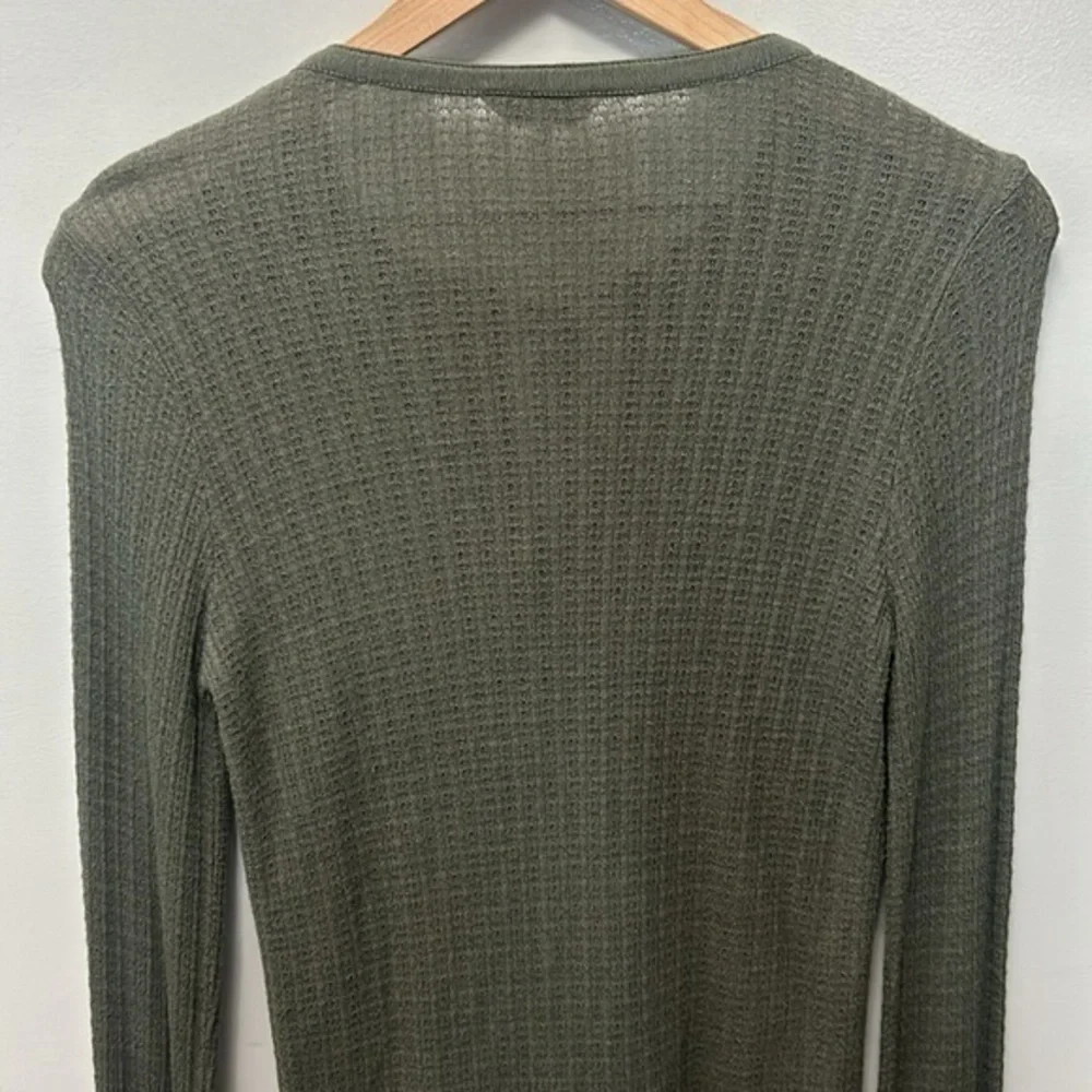 Lucky Brand Drop Needle Top- Dark Aloe-Linen Blend- Women's Small - Picture 13 of 16